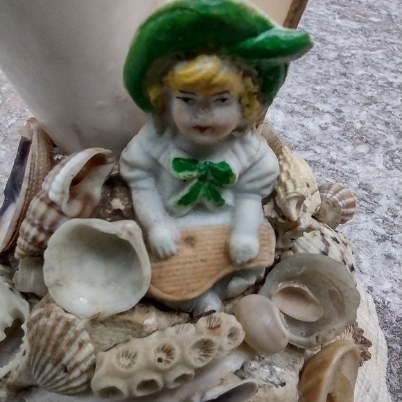 Victorian shell puzzle art piece porcelain doll sea shell whimsy OOAK - Picture 9 of 12